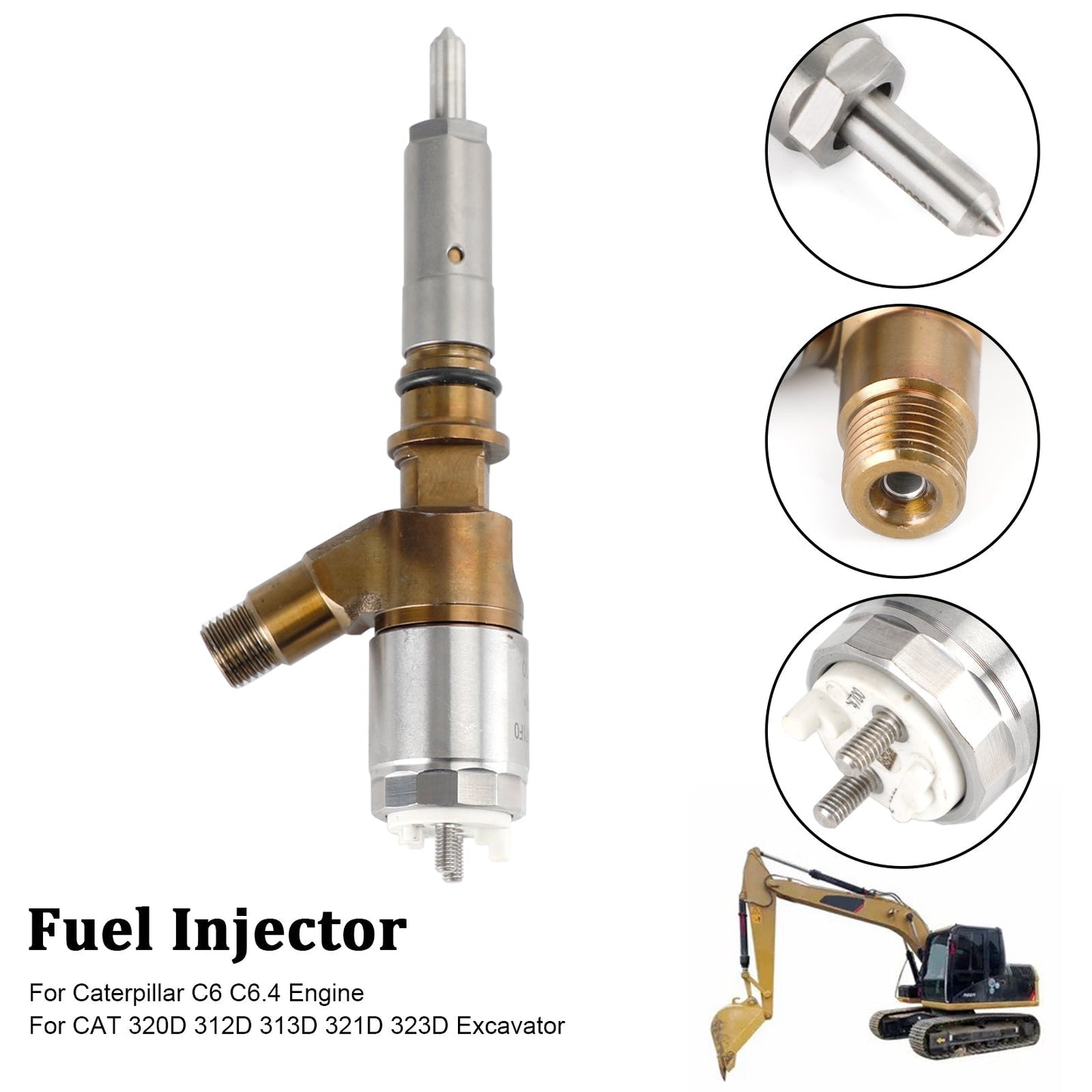 Injecteur de carburant Caterpillar C6 C6.4 pour excavatrice CAT 320D 1 pièce 3264700 10R-7675