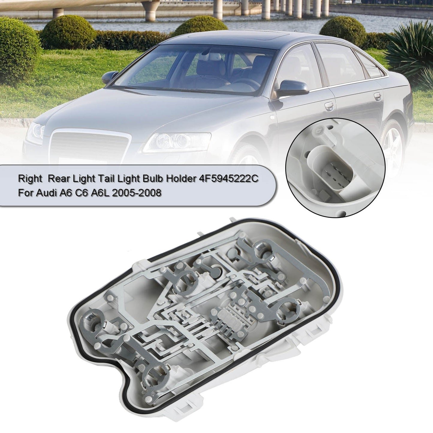 Support d'ampoule de feu arrière droit pour Audi A6 C6 A6L 2005-2008 4F5945222C