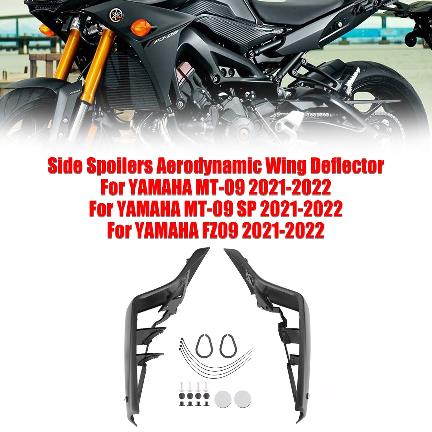 Déflecteurs d'ailes aérodynamiques latéraux pour YAMAHA MT-09 SP FZ09 2021-2022