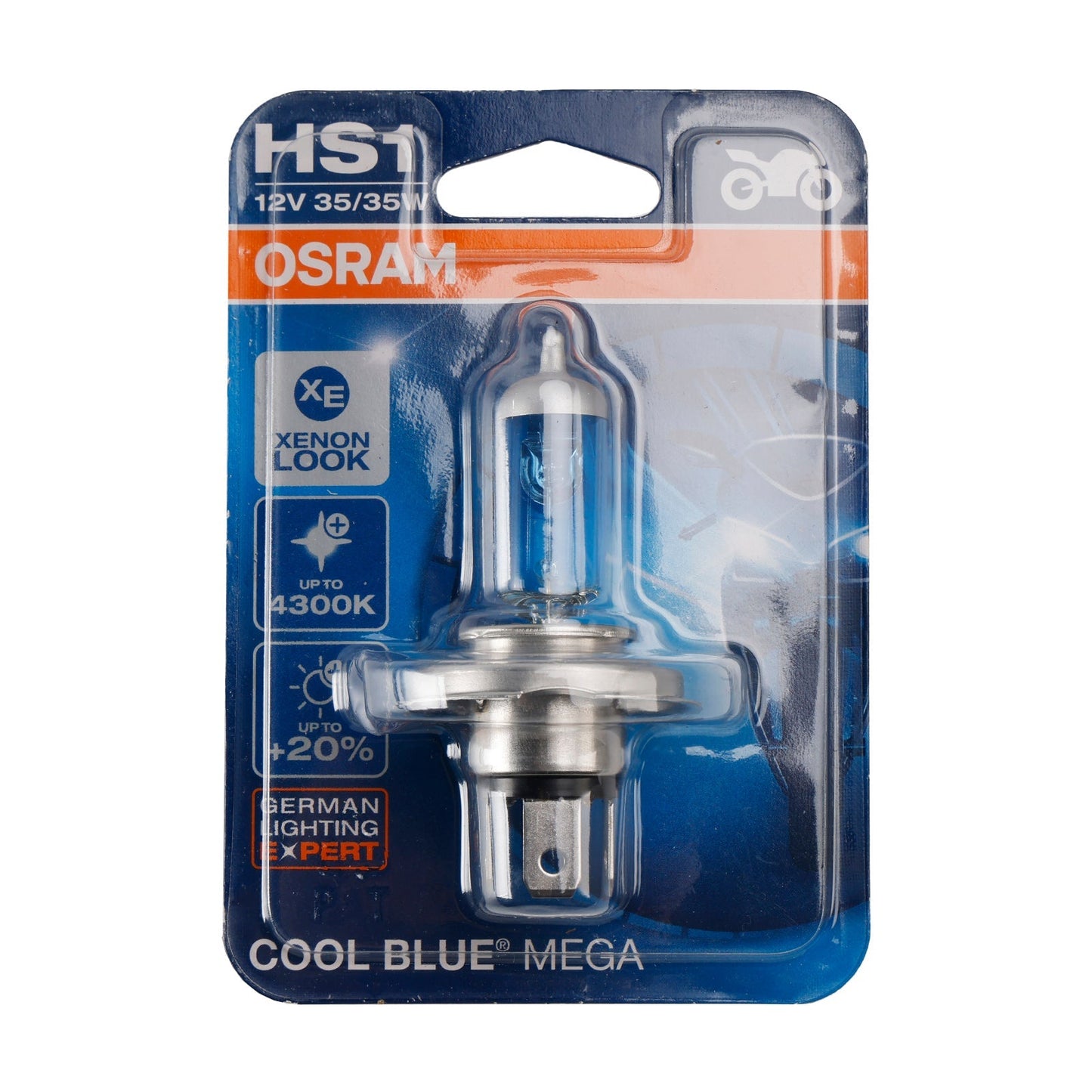 Lampe moto OSRAM Cool Blue Mega HS1 PX43T 12 V 35/35 W 4 300 K 64 185 m3
