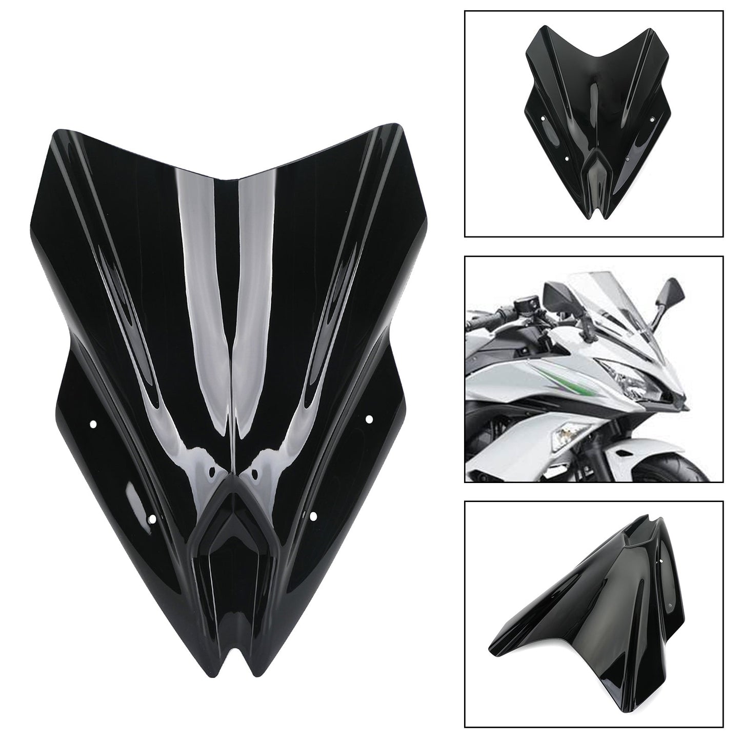 17-19 Kawasaki Ninja 650 Motorcycle Windscreen Screen Windshield Black