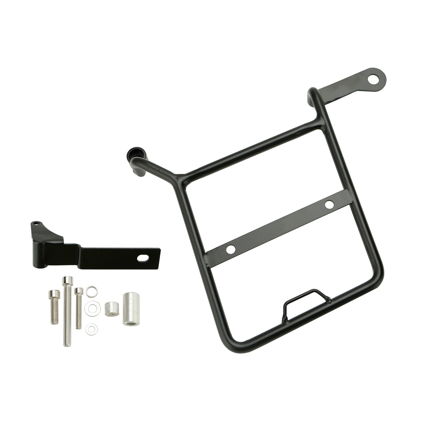 Soporte de montaje para alforja lateral, color negro, compatible con Honda CROSS CUB SUPER CUB, lado derecho.