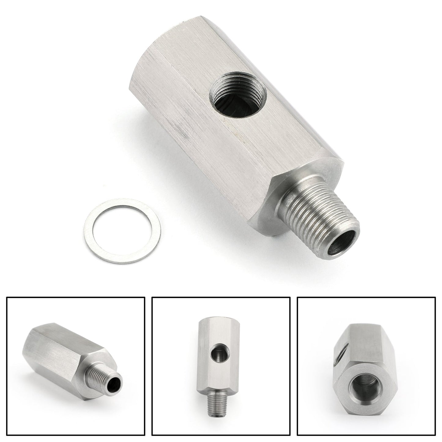 Adaptateur de capteur de pression d'huile 1/8" BSPT en T vers NPT pour conduite d'alimentation turbo