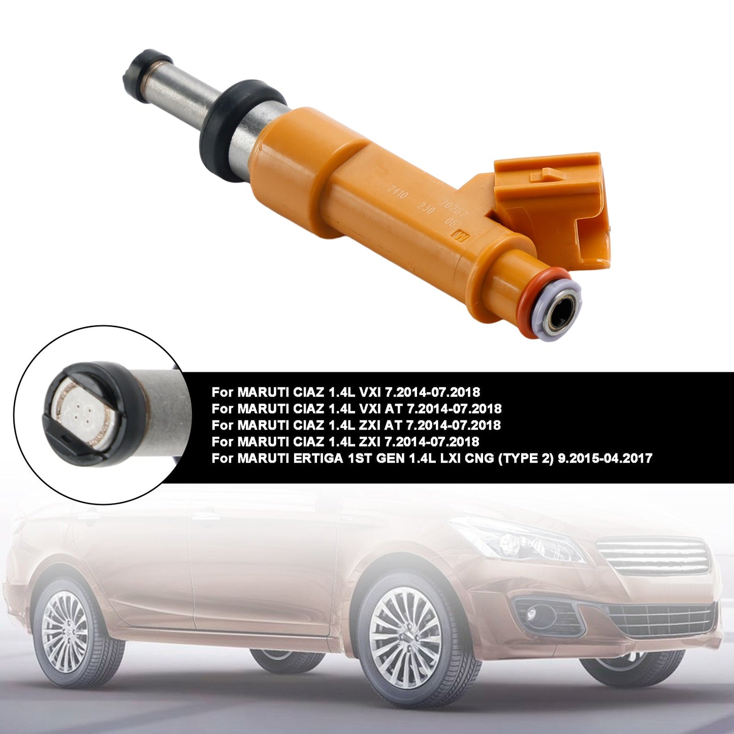 10.2014-11.2017 Injecteurs de carburant Maruti Swift Dzire 2e génération 1,2 L 15710M83P00