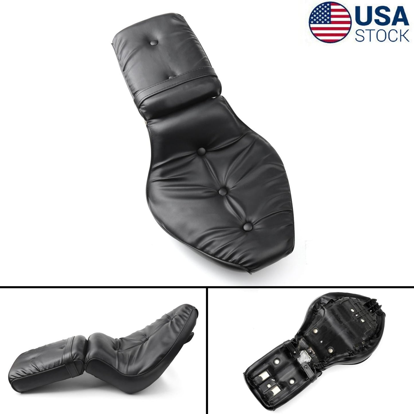 Reemplazo del asiento del conductor y del pasajero delantero trasero negro para Honda Shadow VLX VT 600 88-98