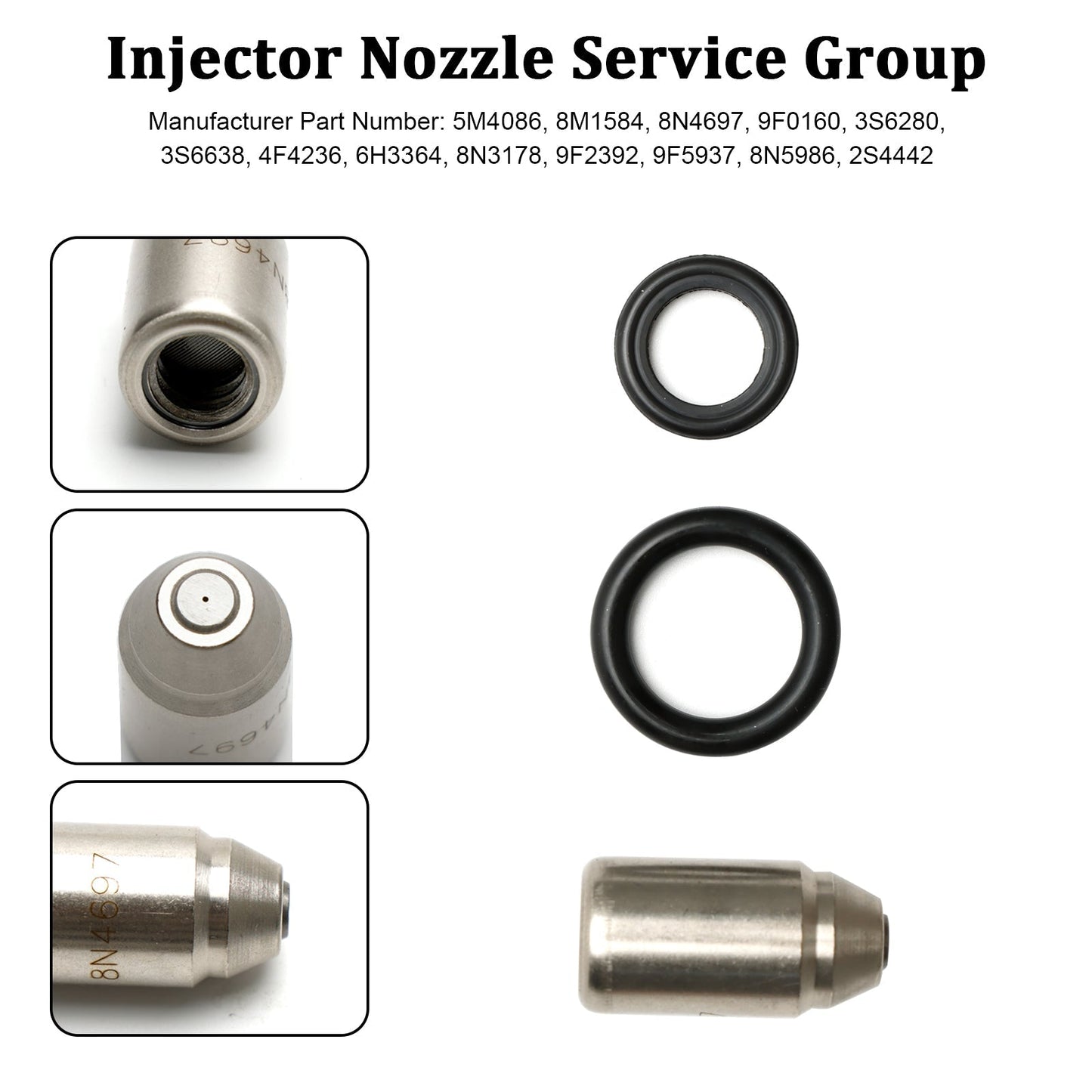 Boquilla de inyector de combustible para motores Caterpillar CAT 3304, 3306 y 3333C: 5M4086, 8M1584, 8N4697 y 9F0160