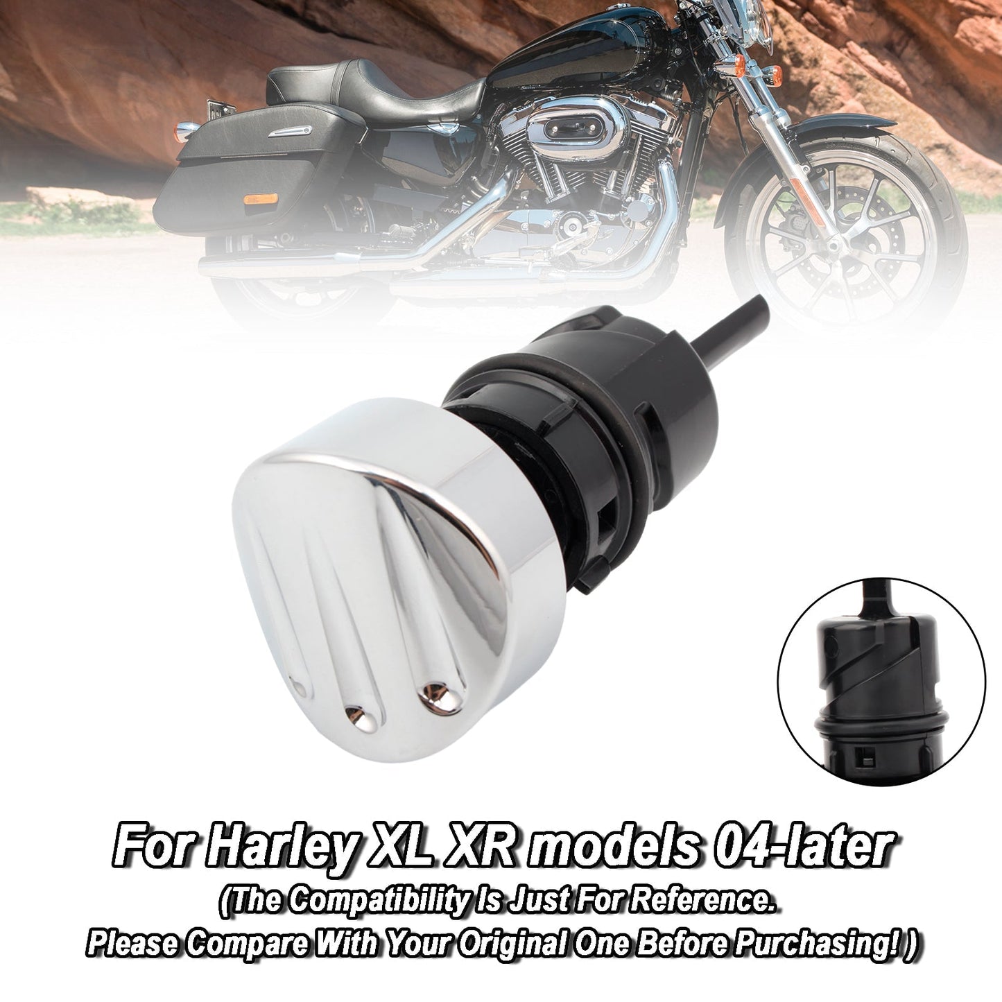 Bouchon de réservoir de jauge d'huile pour Sportster XL883 XL1200 04-16