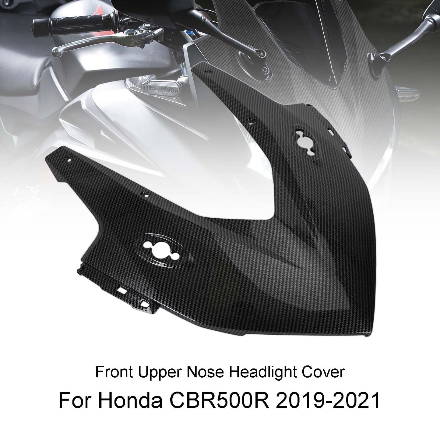 Front Nose Headlight Panel Cover Fairing For For Honda CBR500R 2019-2021 Carbon