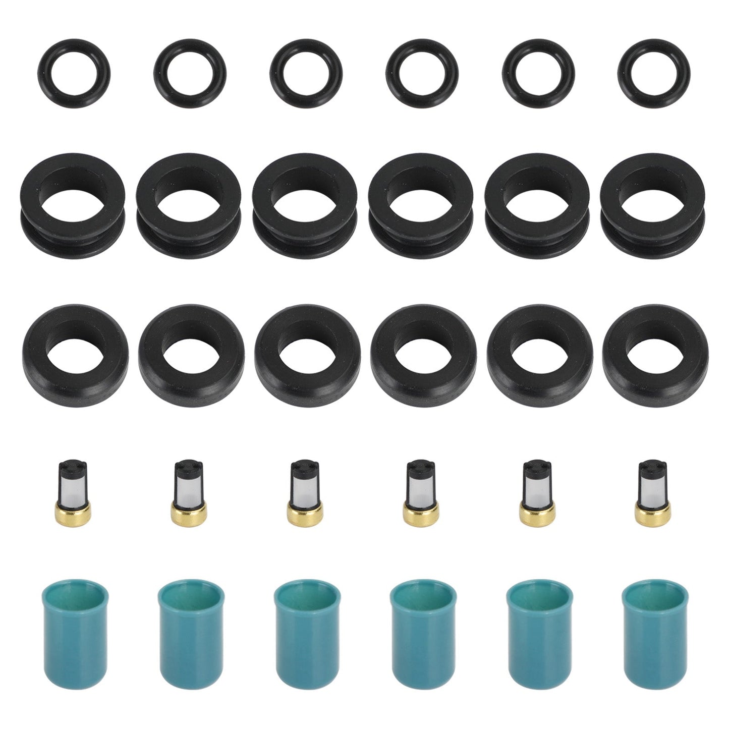 1988-1995 Toyota 4Runner/Pickup 3.0L 3VZE 6PCS Fuel Injectors Repair Seal Rebuild Kit