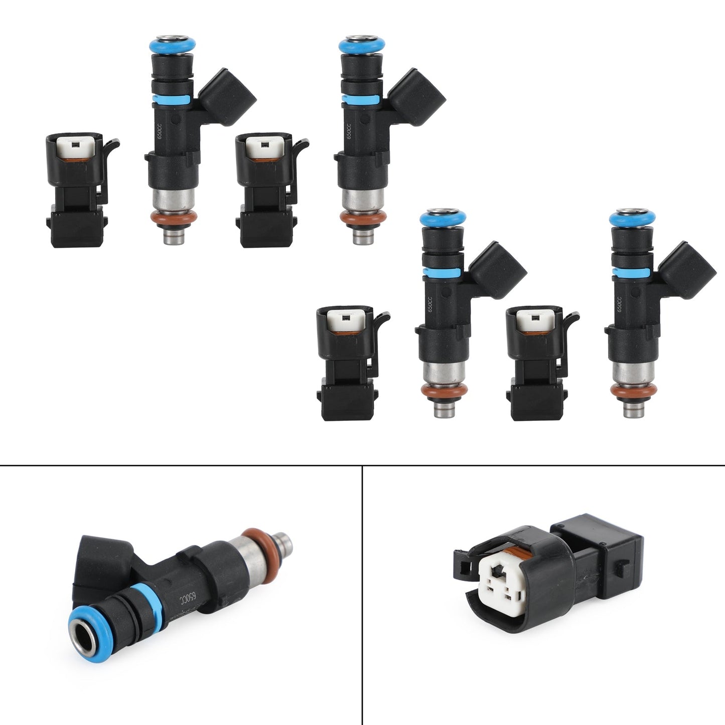 Inyectores de combustible EV14 para VW Golf 1.8T (2000-2005), 4 piezas, 650 cc, 62 lb, 0280158117