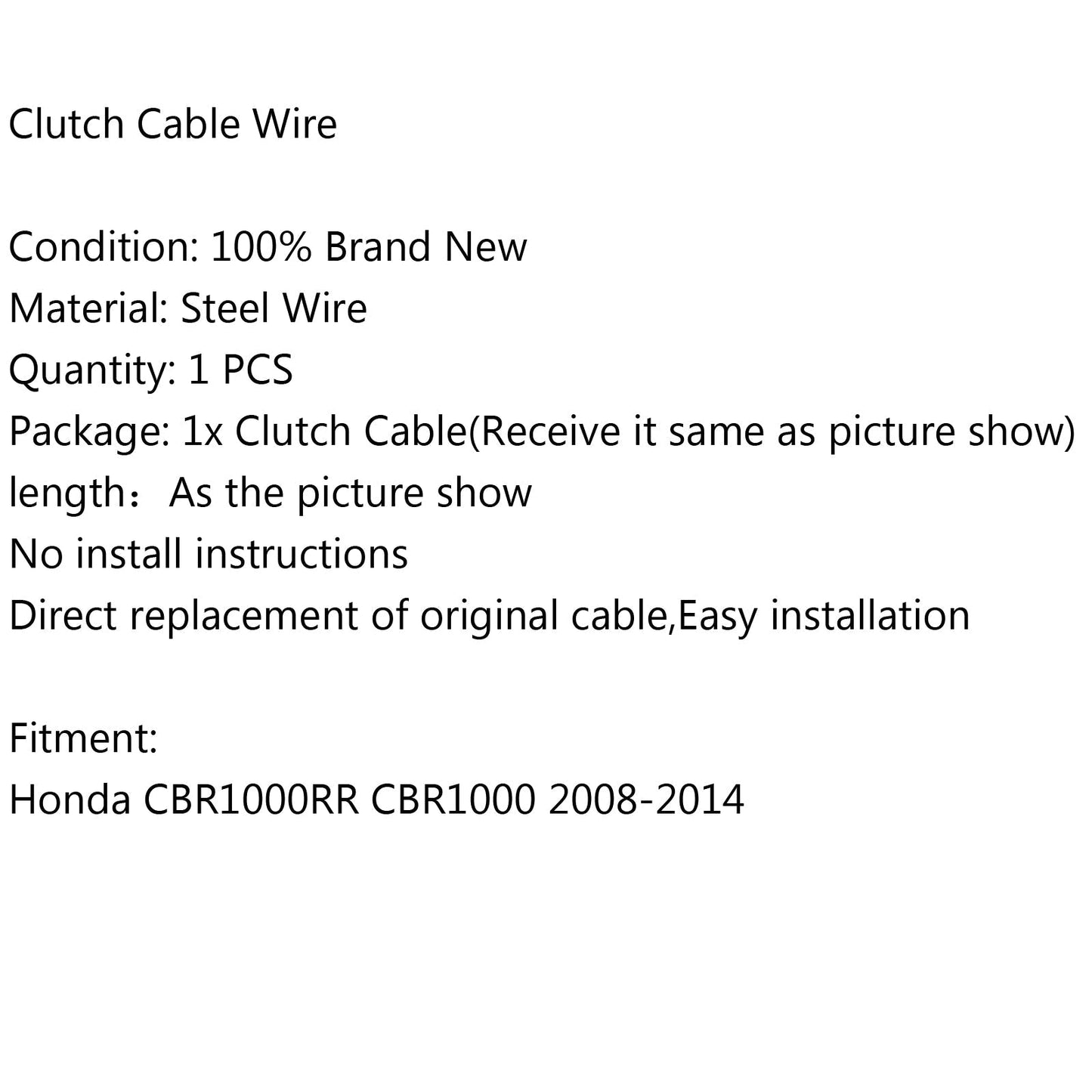 Câble d'embrayage en fil d'acier de remplacement pour Honda CBR1000RR CBR1000 2008-2014