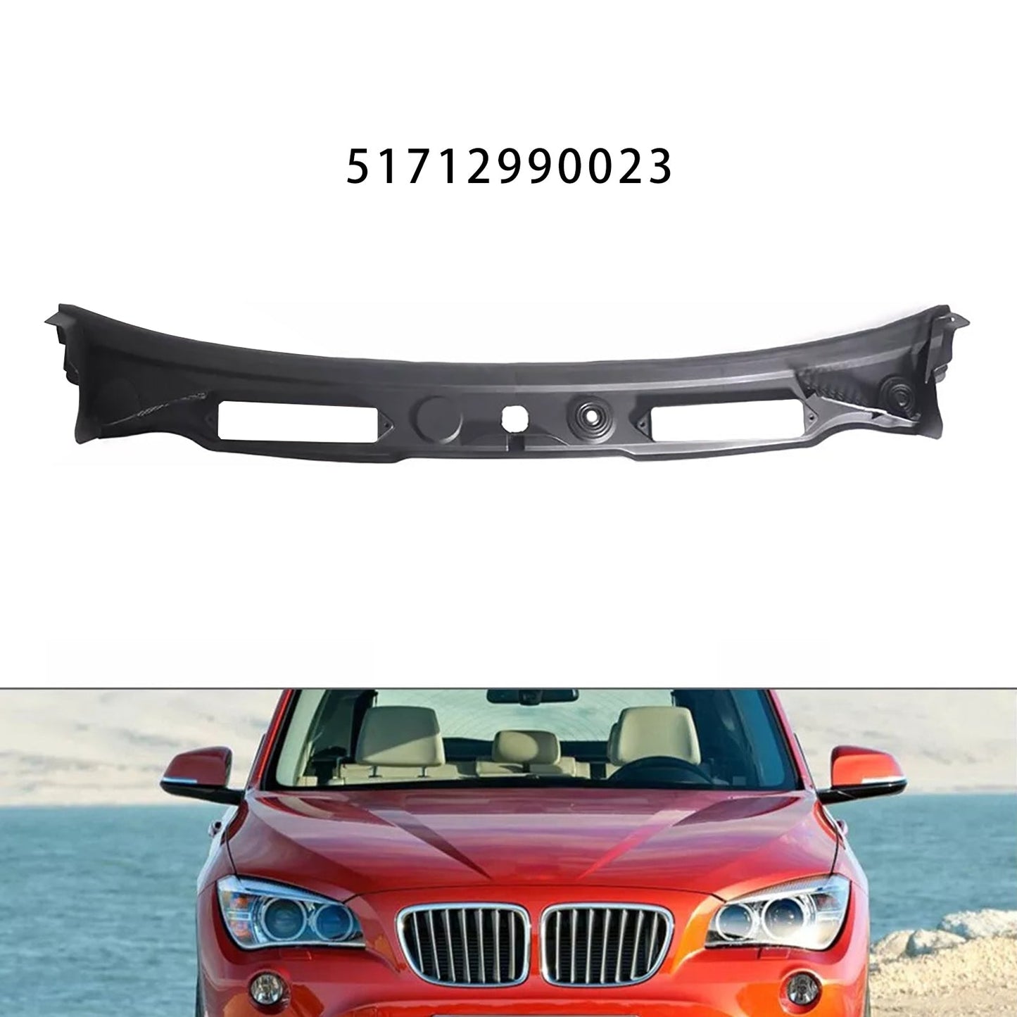 2008-2015 BMW X1 E84 Windshield Wiper Vent Cowl Grille Panel 51712990023