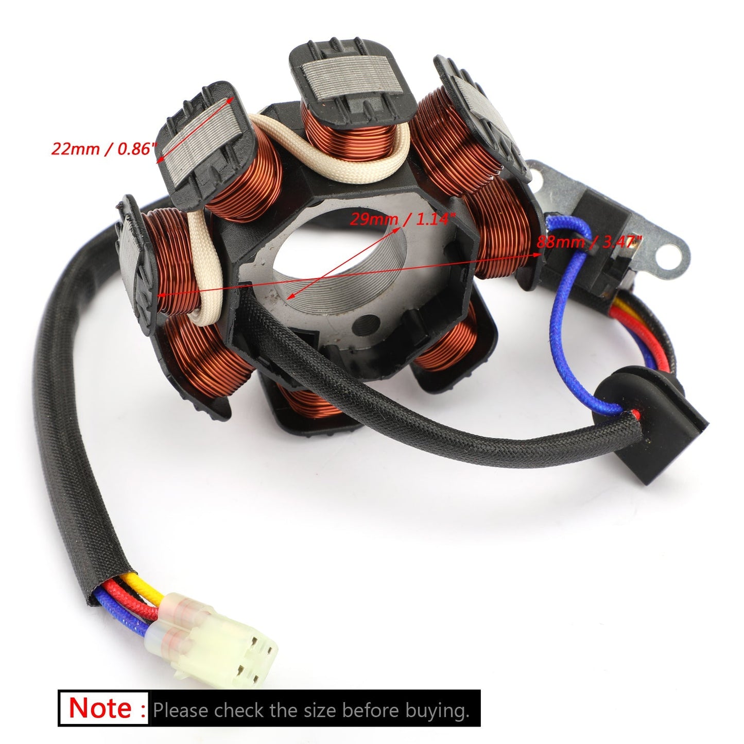 Bobina del estator del motor del generador magneto Polaris 0453559. Compatible con Polaris Predator 50 (2007), Outlaw 50 (2008-2018), Sportsman 90 (2007-2014).