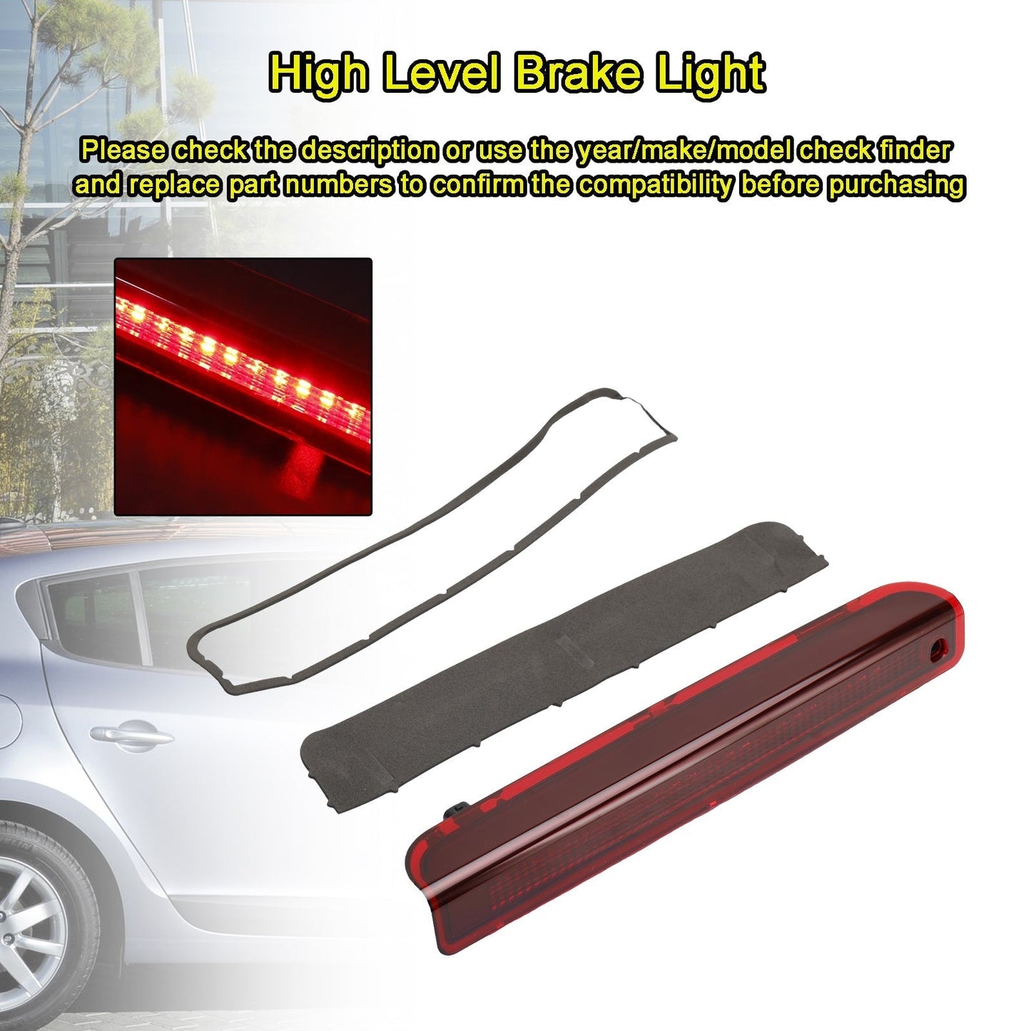 3e feu stop arrière à LED haut de gamme pour Renault Megane MK III Hatchback 2008-2016 265900006R