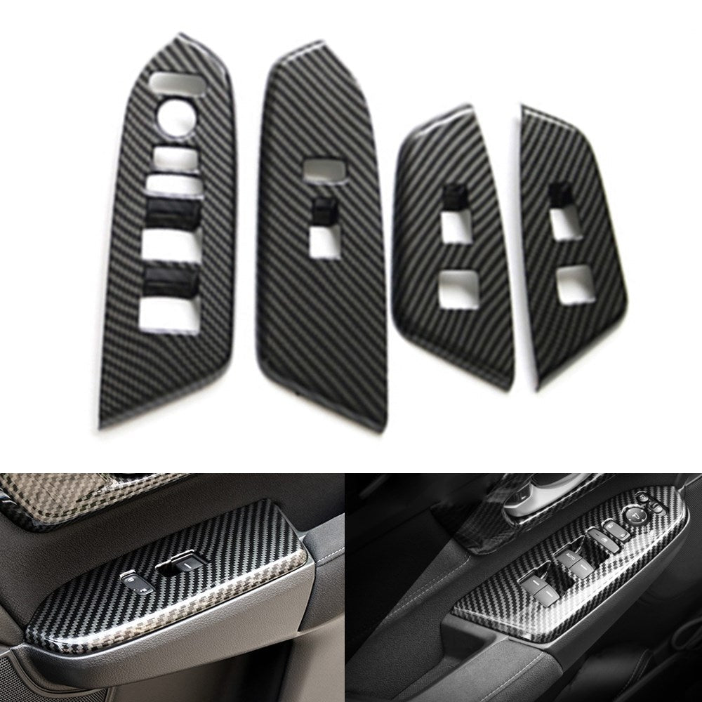 Garniture de panneau de commutateur de lève-vitre en fibre de carbone pour Honda CR-V CRV 17-21