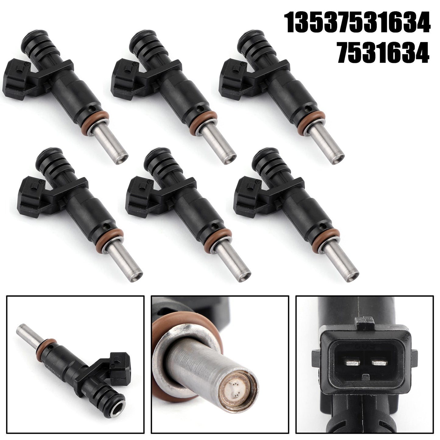 2007-2010 BMW X5 6PCS Fuel Injectors 7531634 13537531634 1353753163