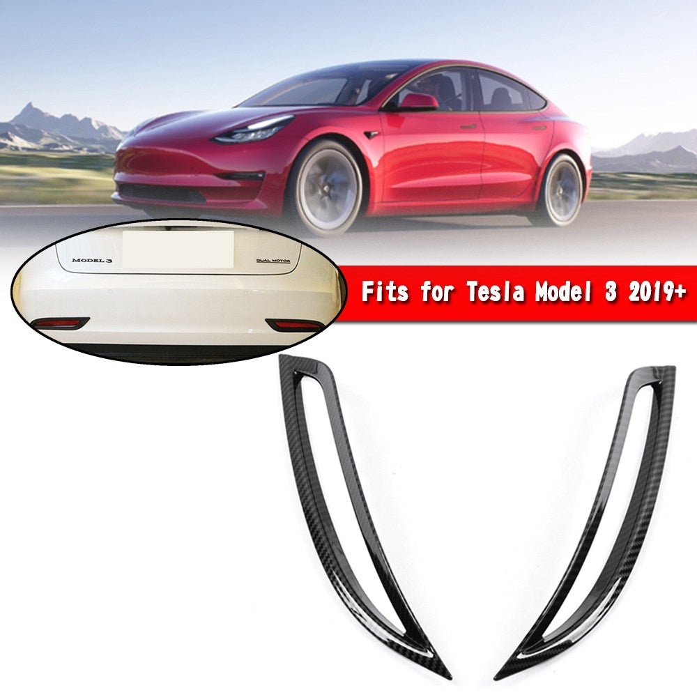 Garniture de couvercle de feu antibrouillard arrière en fibre de carbone pour Tesla Model 3 2019-2022