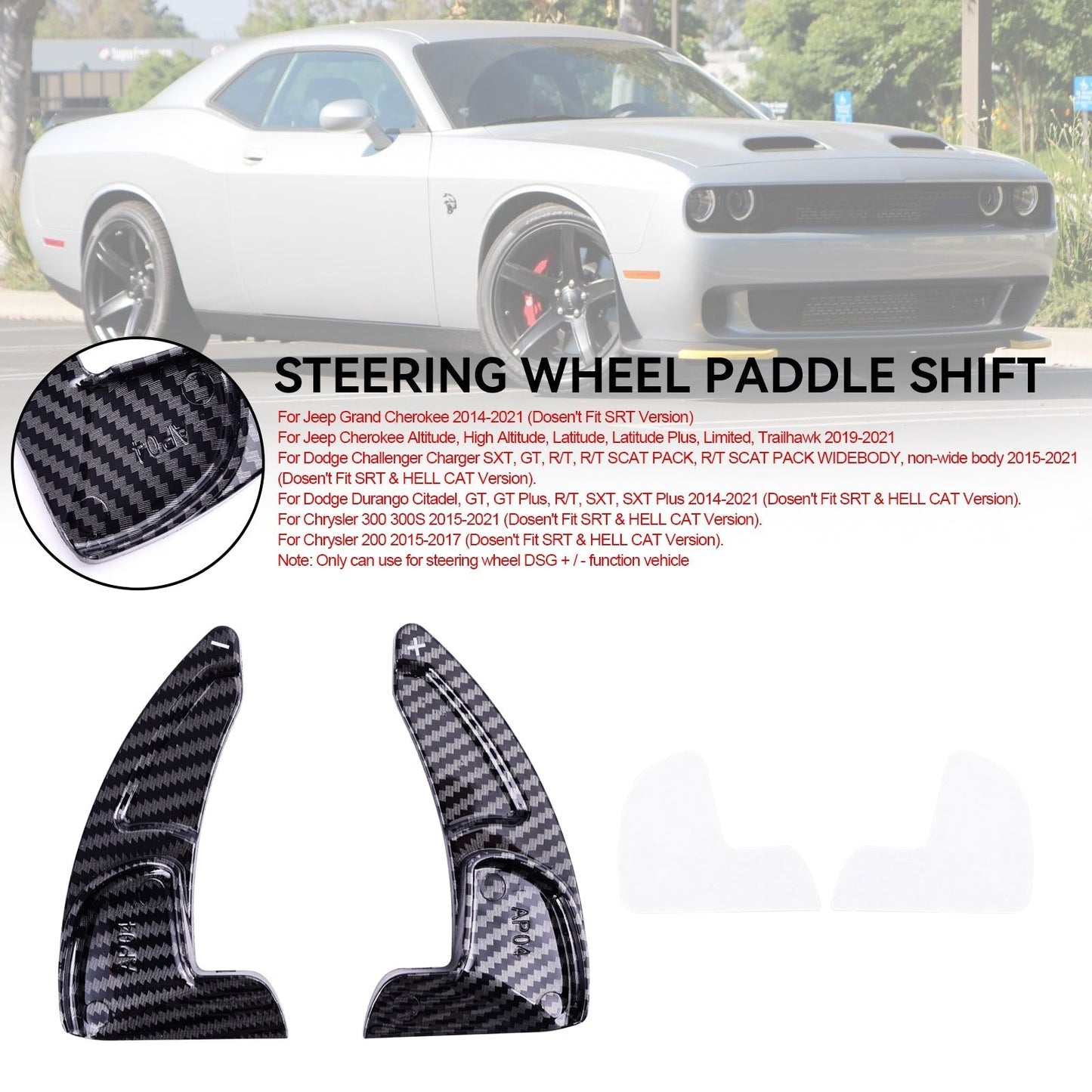 Palette de changement de vitesse au volant, levier de vitesses allongé, garniture adaptée à la Dodge Challenger Charger