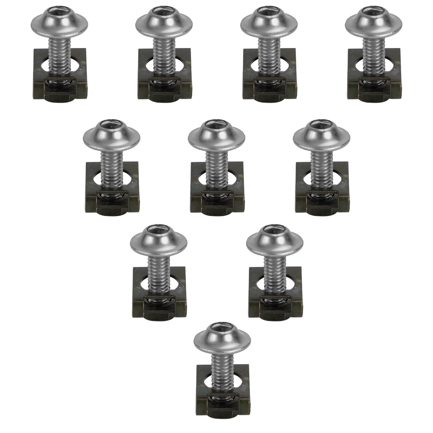 10 boulons en aluminium M6 x 20 mm pour pare-brise de moto et clips à ressort en C pour Honda