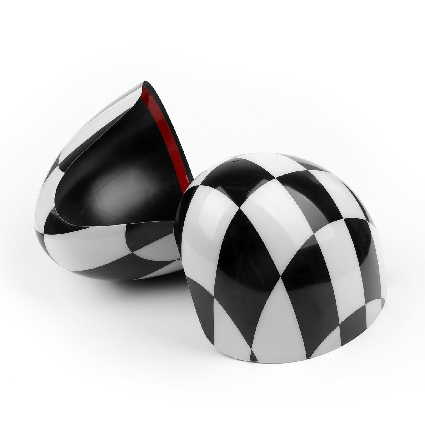 Mini Cooper F55 F56 F57 F60 2PCS Coques de rétroviseurs à carreaux noir/blanc