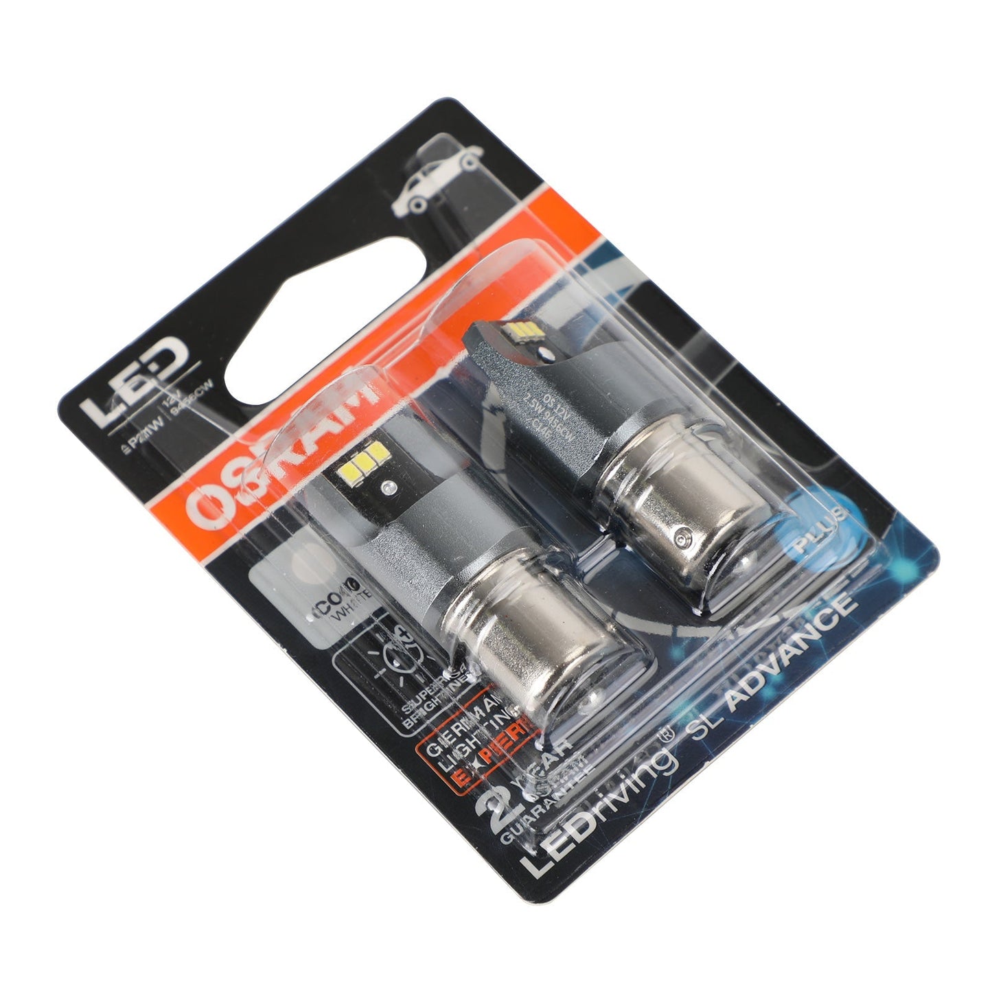2 ampoules auxiliaires LED OSRAM 9456CW pour voiture P21W 12 V 2,5 W BA15s