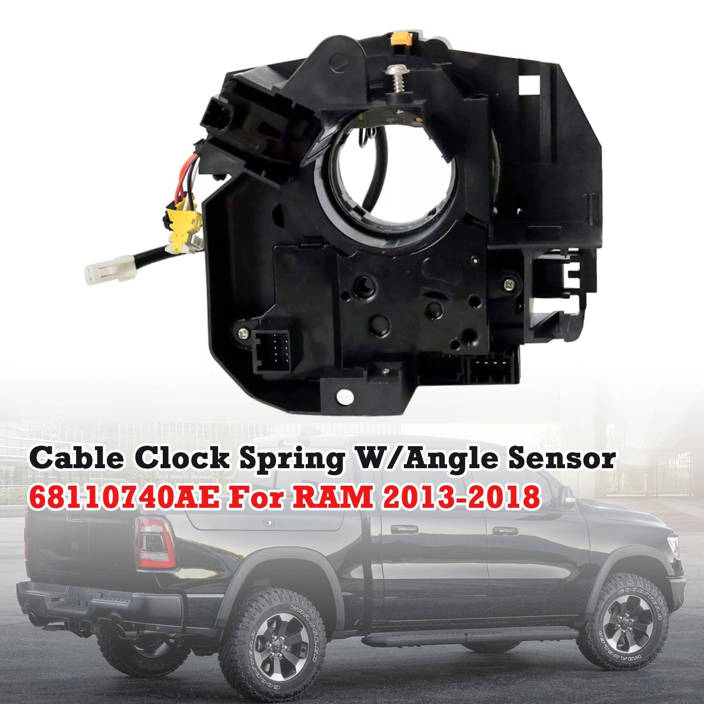Muelle de reloj con sensor de ángulo de 9 pines para Dodge RAM 2500 3500 (2013-2018) 68110740AE y 68110740AB