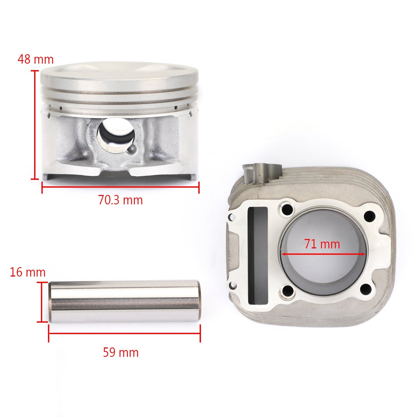 Kit de joints de piston et de cylindre pour Yamaha Moto-4 YFM350ER 1989-1991, 71 mm, 229,6 cm³, 4BD-11310-01-00