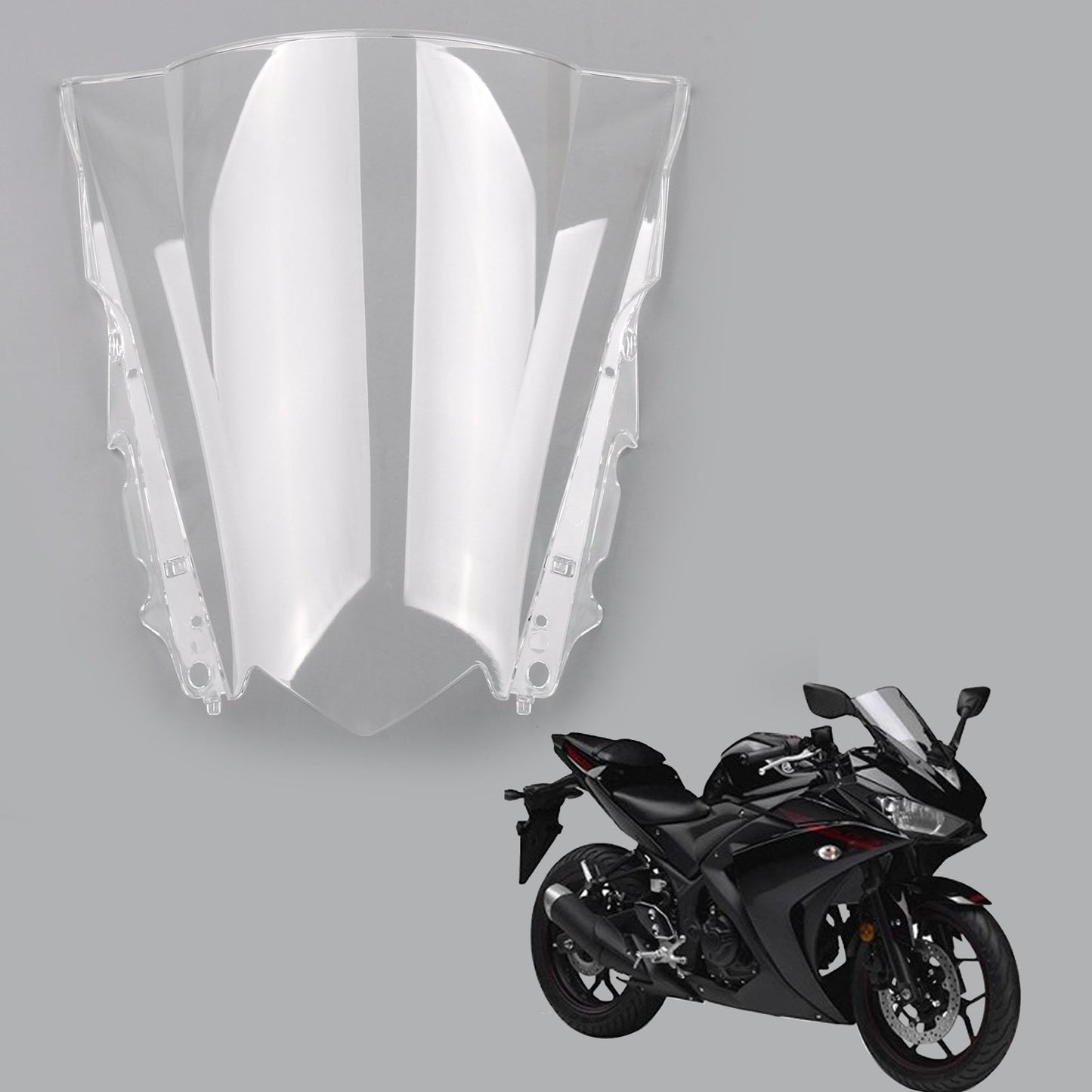 Pare-brise transparent pour Yamaha YZF-R25 14-18 et YZF-R3 15-18