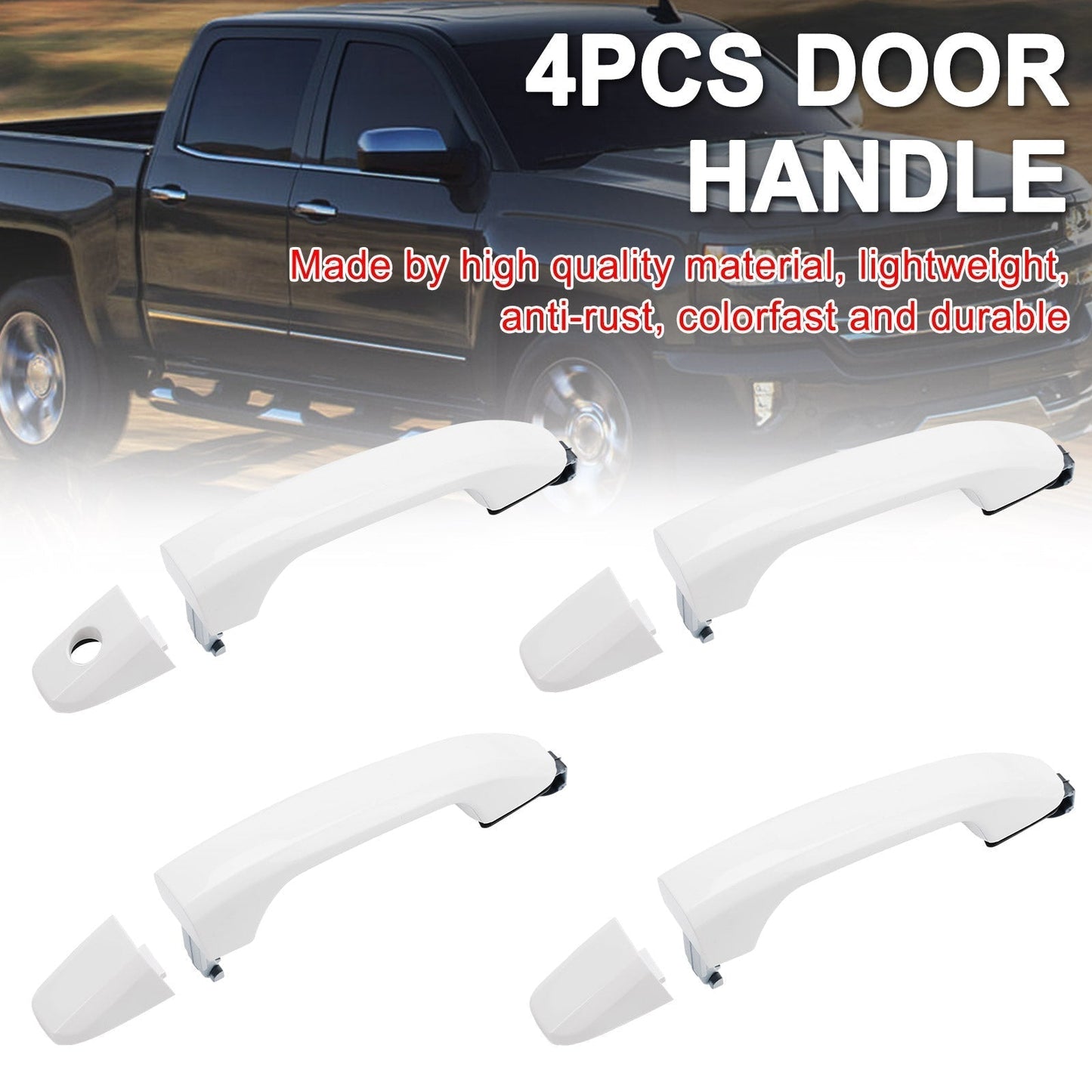 Poignées de porte extérieures 4 pièces pour GMC Sierra Chevrolet Silverado 2500HD et 3500HD 2015-2019 13583891 et 13593680