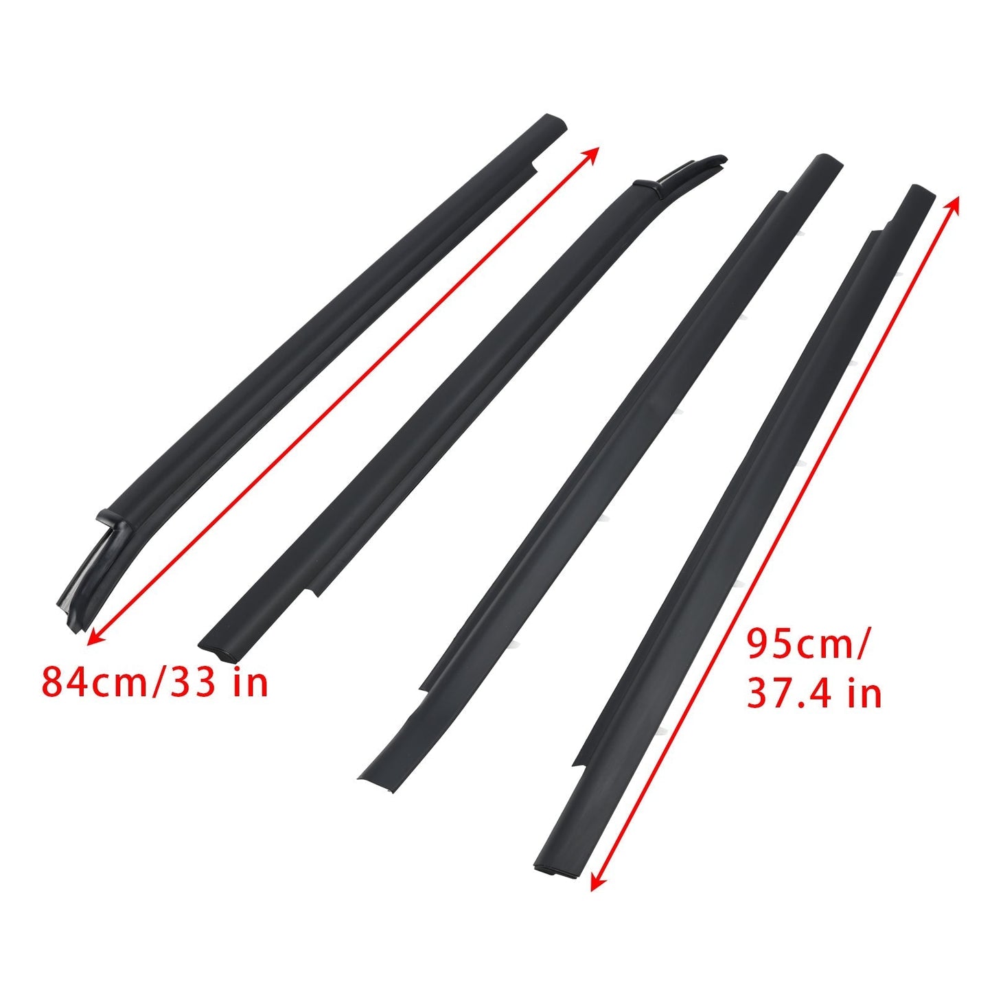 Joint d'étanchéité pour vitre extérieure inférieure de Toyota Tundra Double Cab 2000-2006, 4 pièces, 75720-0C010 et 75710-0C010