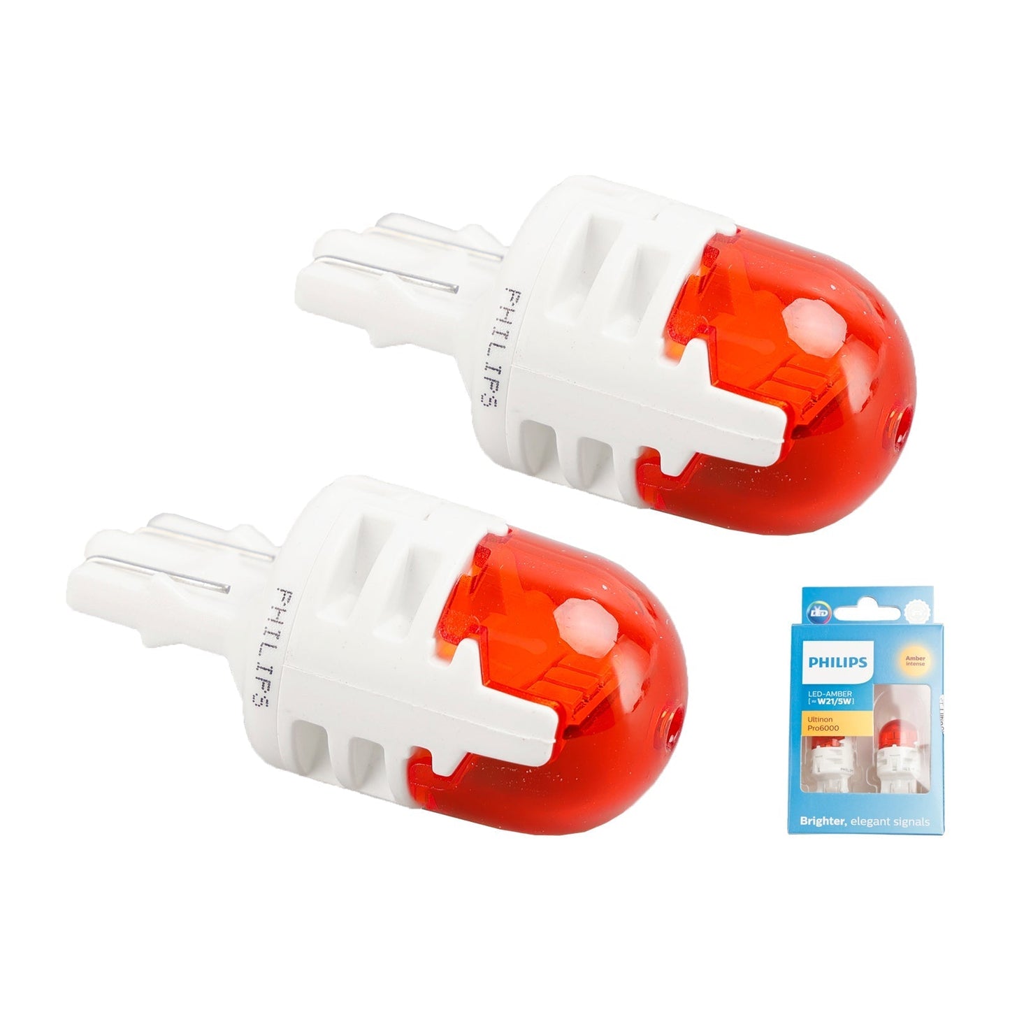 Pour Philips 11066AU60X2 Ultinon Pro6000 LED-AMBRE W21/5W AMBRE intense 80/16lm