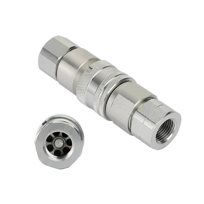 Coupleur rapide hydraulique à face plate 1/2" NPT pour chargeuse compacte Bobcat ISO 16028