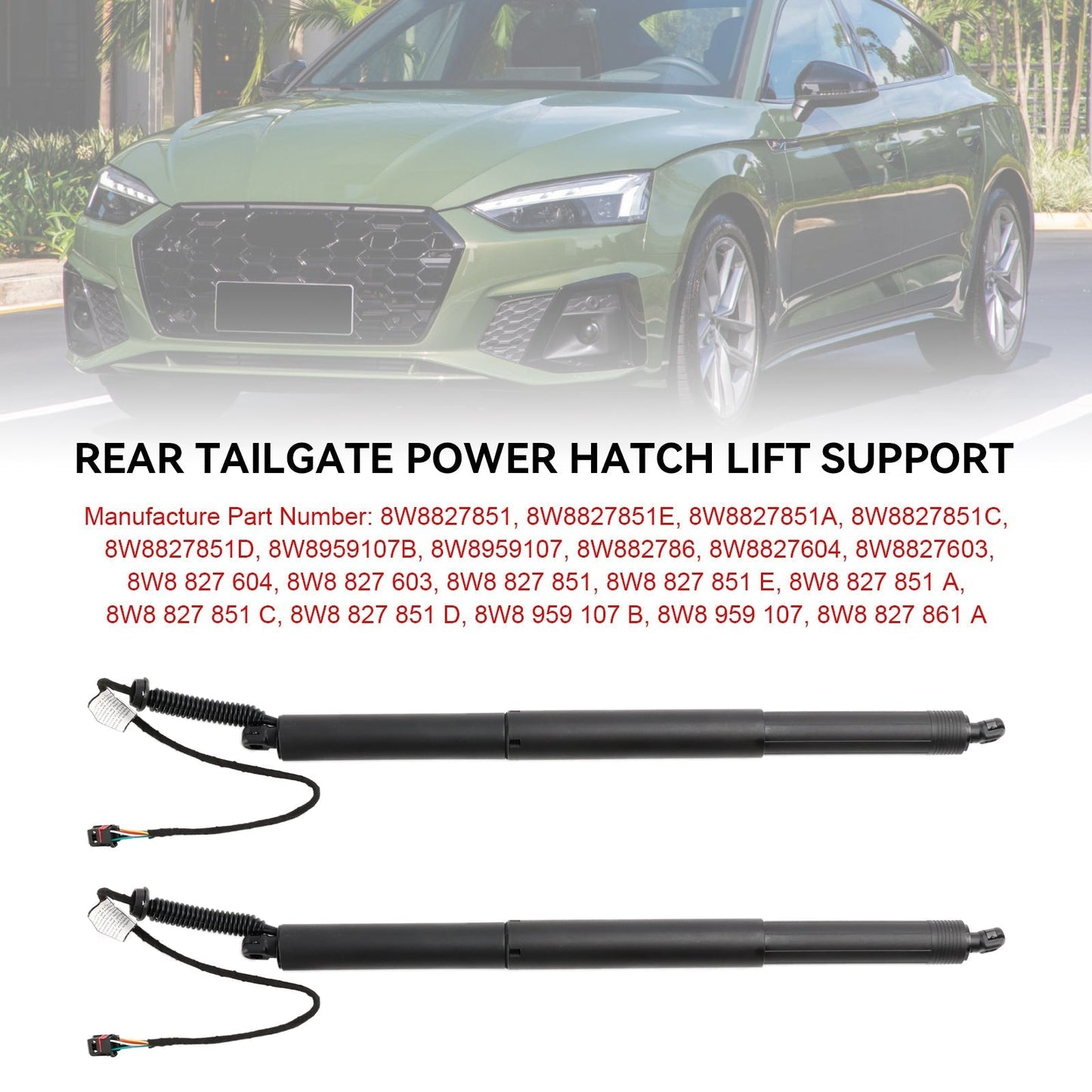 Hayon élévateur électrique 2 pièces pour Audi A5 S5 RS5 Sportback 2016-2024 8W8827851 8W8959107