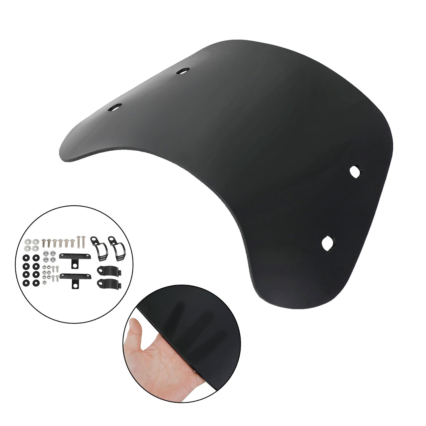 Pare-brise universel adapté aux motos avec fourche avant de 28 à 41 mm
