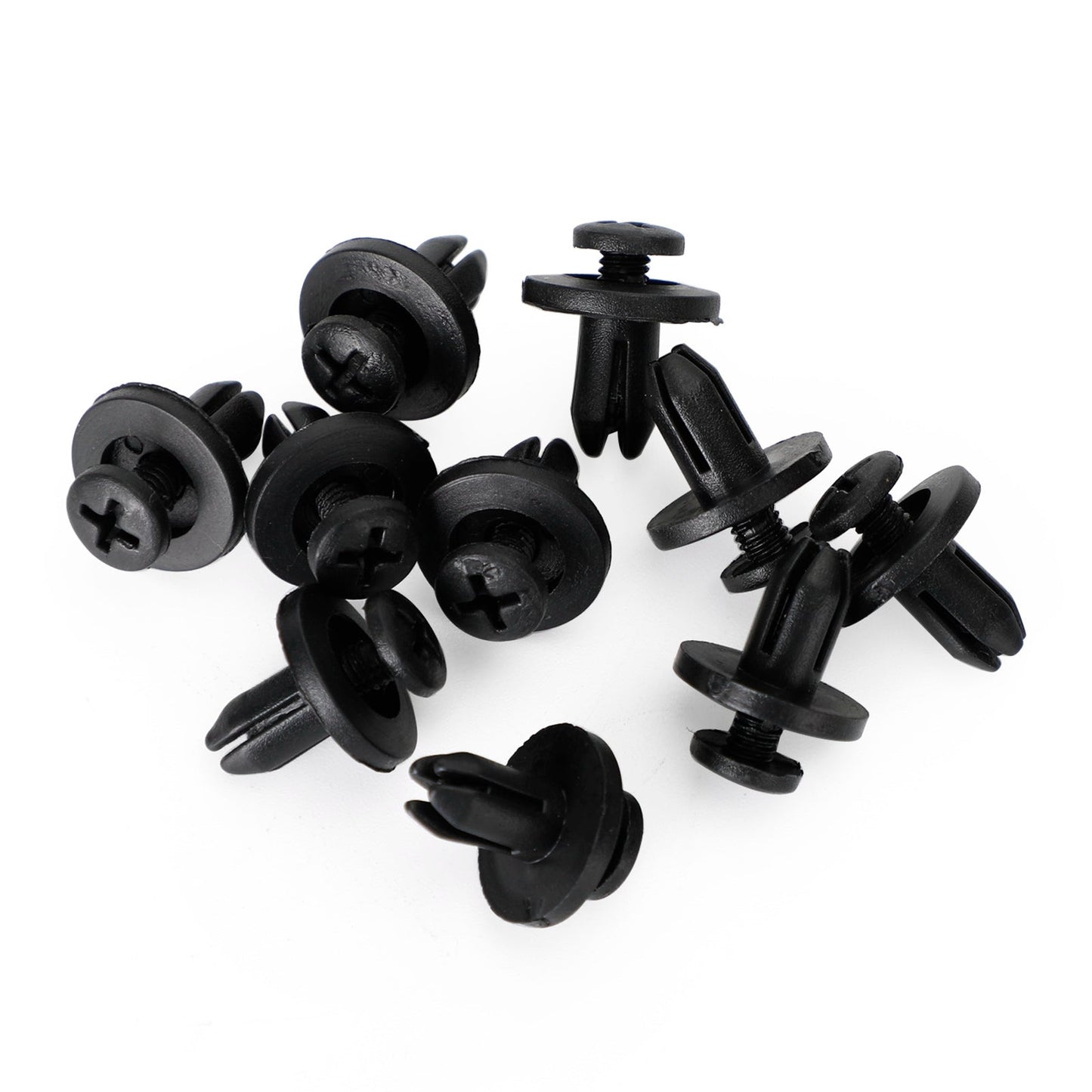 Lot de 10 clips de garniture de panneau de carénage de 6 mm à visser, rivets universels pour moto