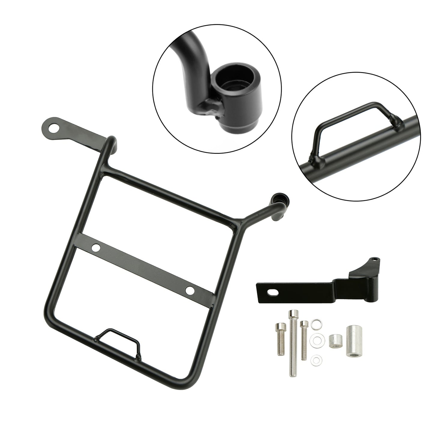 Soporte de montaje para alforja lateral, color negro, compatible con Honda CROSS CUB SUPER CUB, lado derecho.