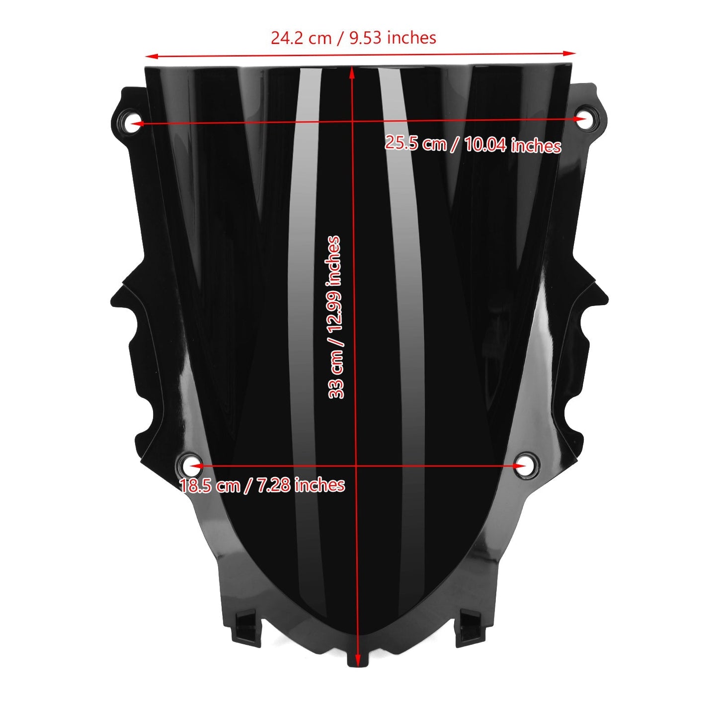 Pare-brise moto en plastique ABS noir pour Yamaha YZF R3 19-20