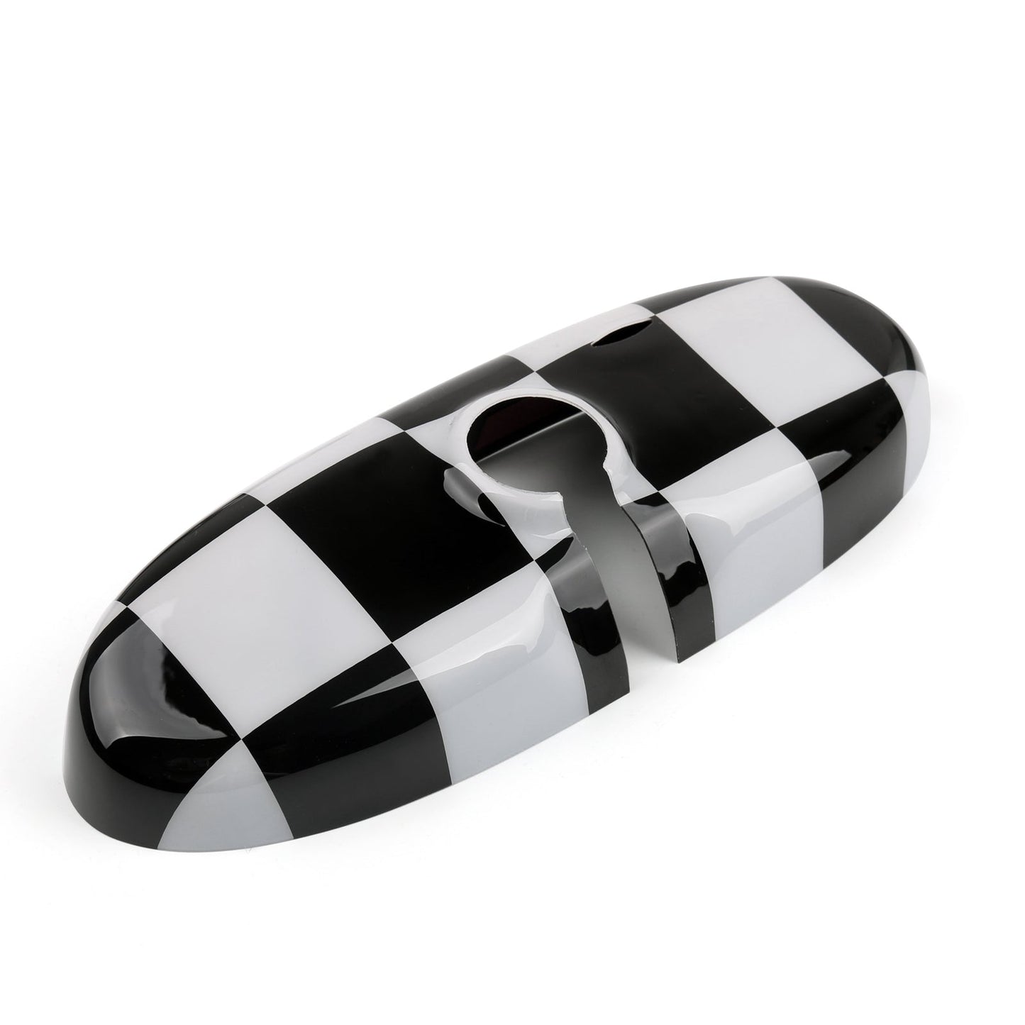 Coque de rétroviseur à carreaux noirs pour BMW MINI Cooper R55 R56