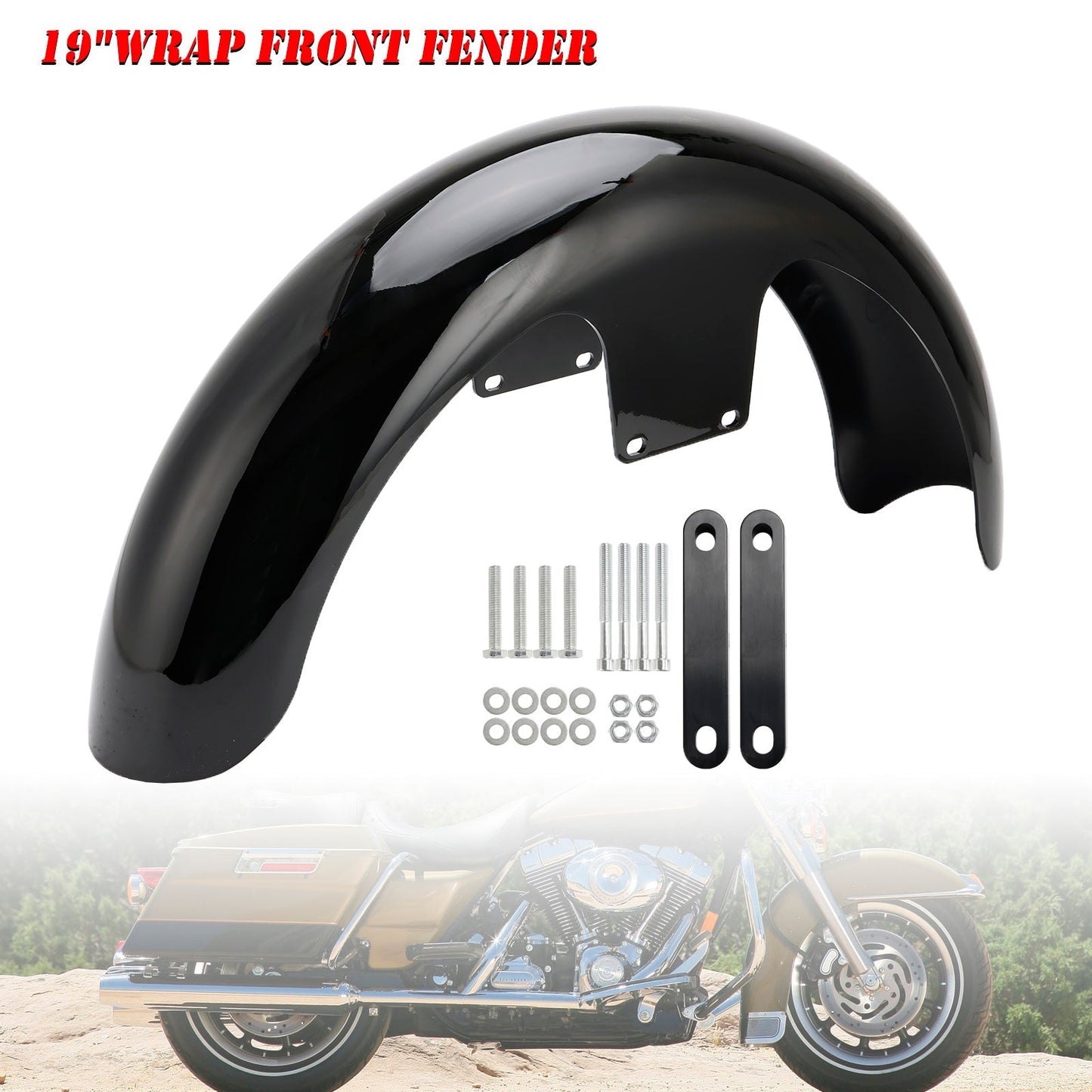 Garde-boue avant enveloppant ABS 19" Touring Electra Street Road Glide Baggers FLHT FLHR