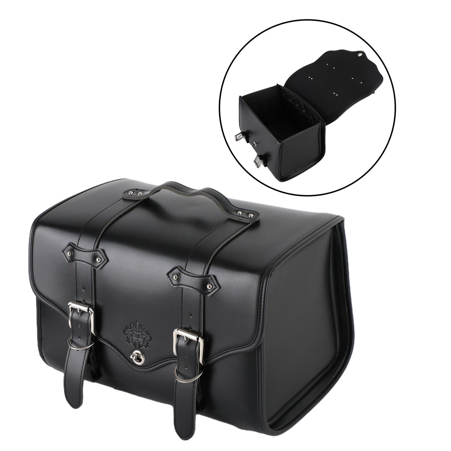 Sacoche latérale à outils pour bras oscillant solo en cuir PU pour moto