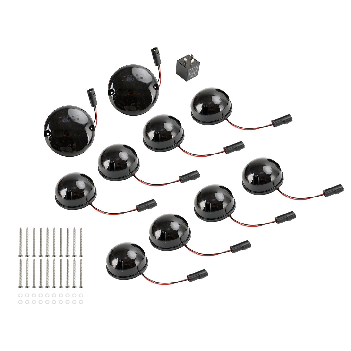 Kit de 10 feux arrière antibrouillard à LED fumés pour Land Rover Defender 90/110 (1983-1990)