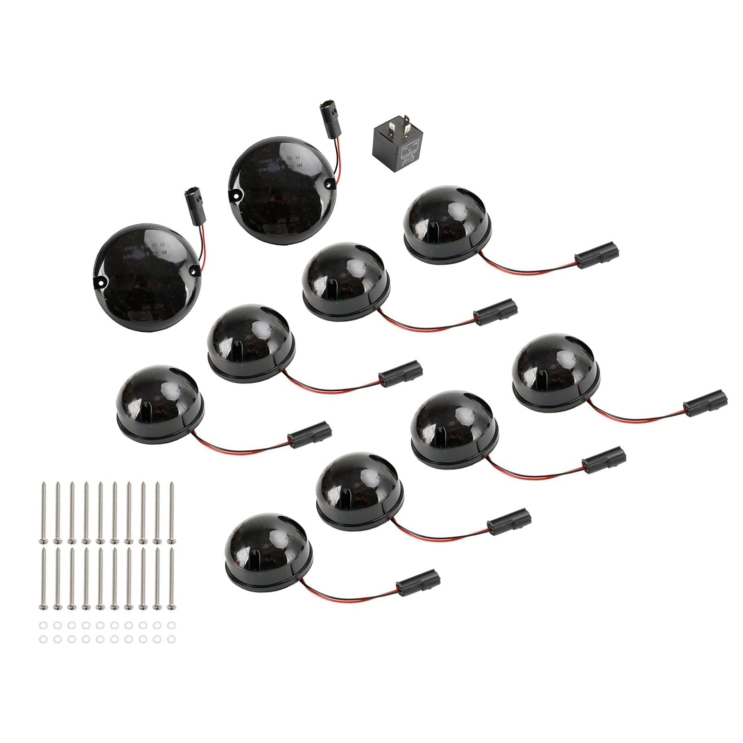 Kit de 10 feux arrière antibrouillard à LED fumés pour Land Rover Defender 1990-2016