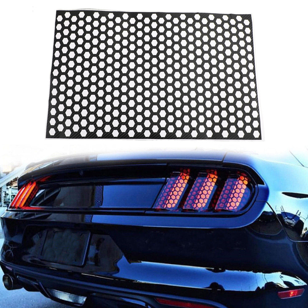 Autocollant de feu arrière en carbone pour voiture, accessoire en nid d'abeille