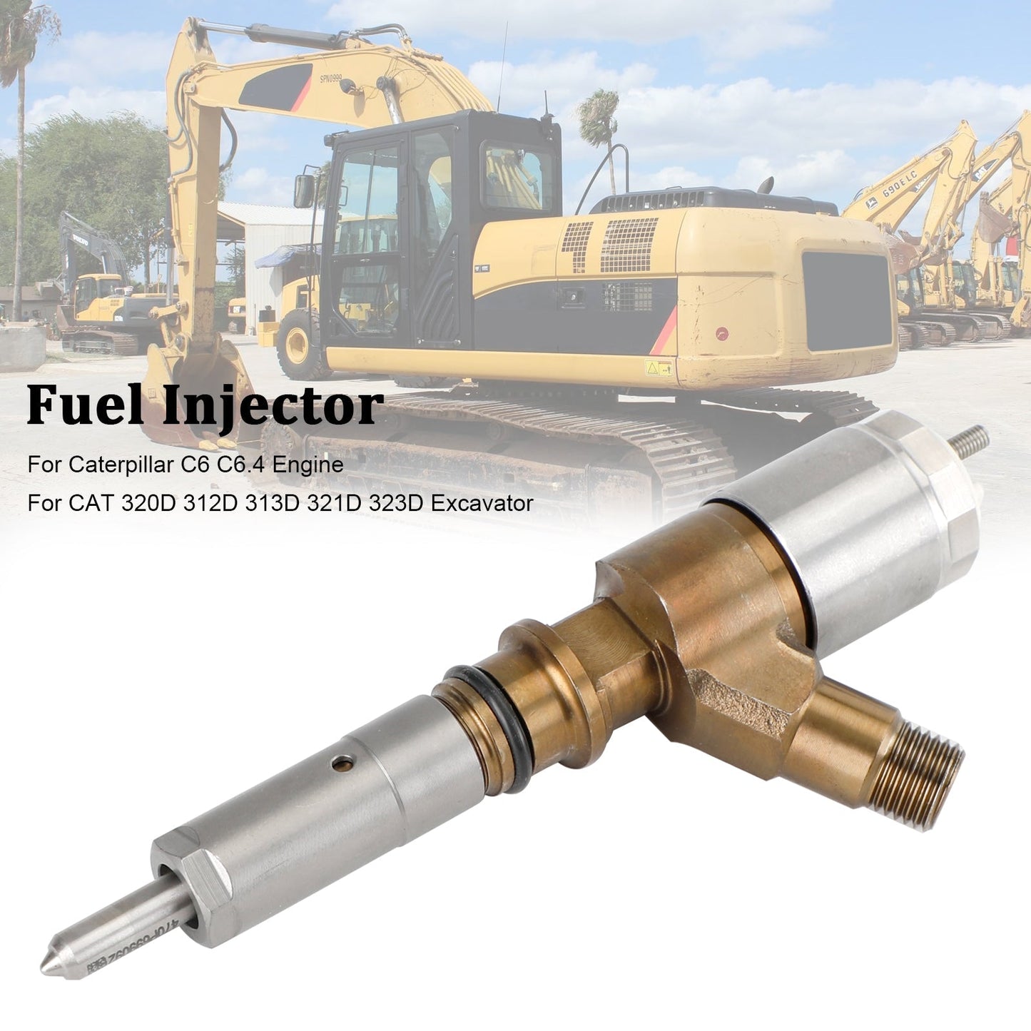 Injecteur de carburant Caterpillar C6 C6.4 pour excavatrice CAT 320D 1 pièce 3264700 10R-7675