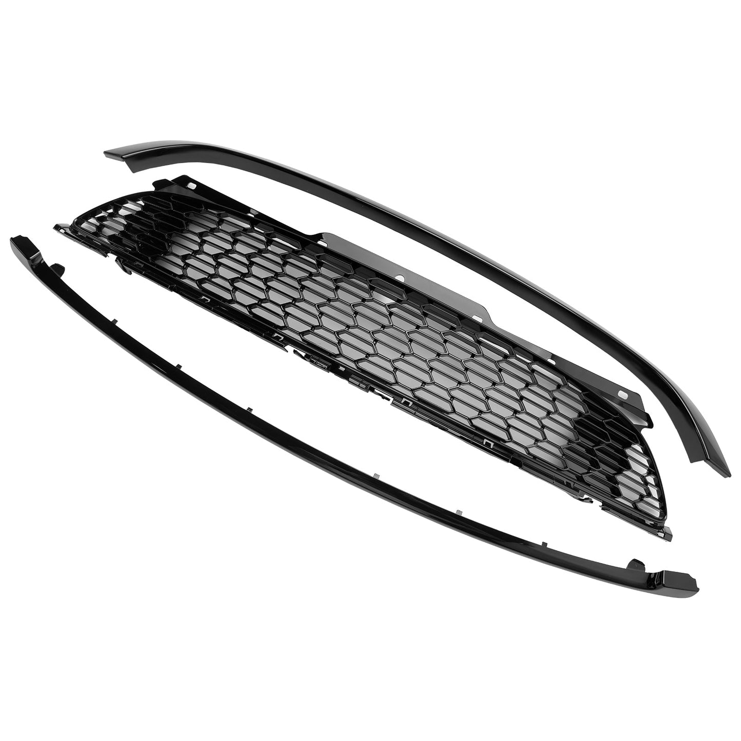 2007-2015 Mini Cooper S R55 R56 R57 R58 R59 JCW Style 3PCS Gloss Black Front Grill Replacement Grille
