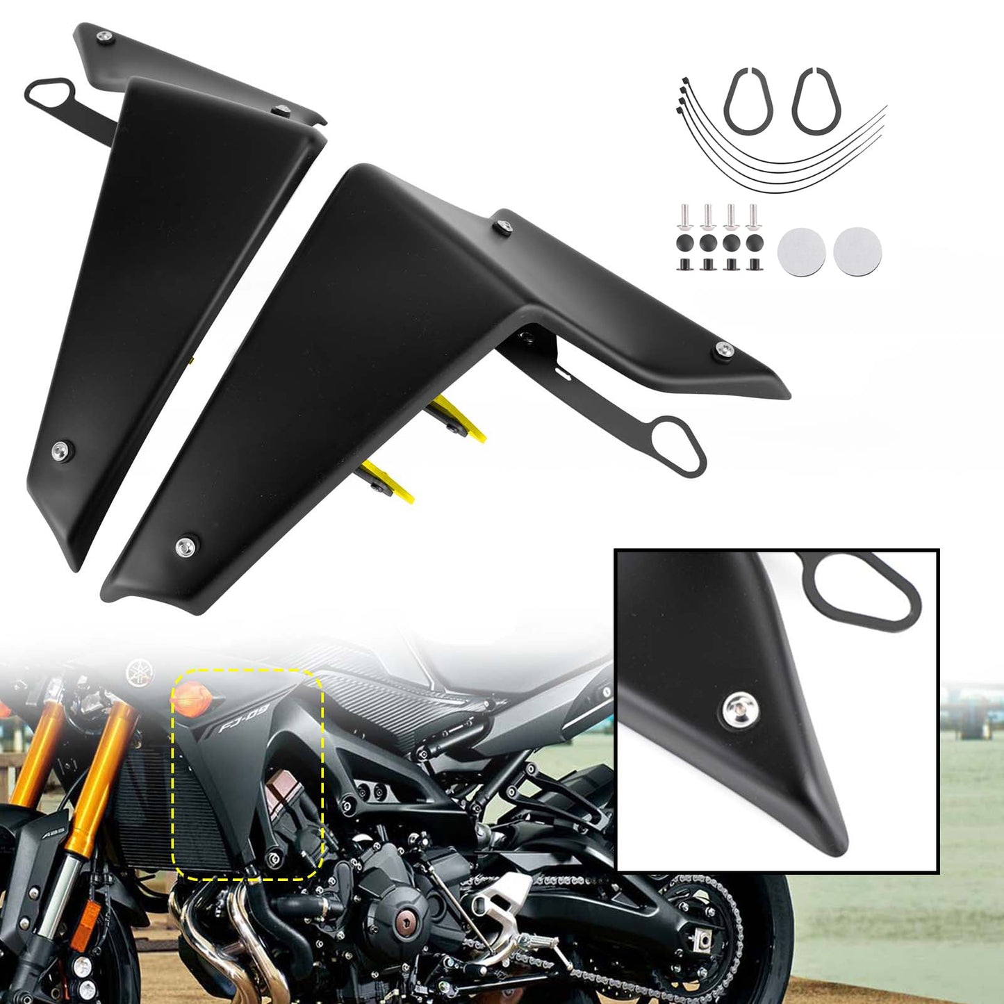 Déflecteurs d'ailes aérodynamiques latéraux pour YAMAHA MT-09 SP FZ09 2021-2022