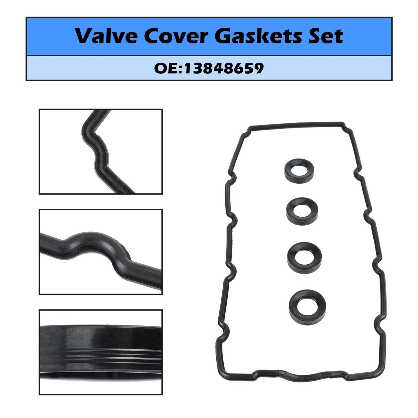 2002-2008 Mini Cooper Base Engine Designation: W10B16A Valve Cover Gaskets Set 13848659