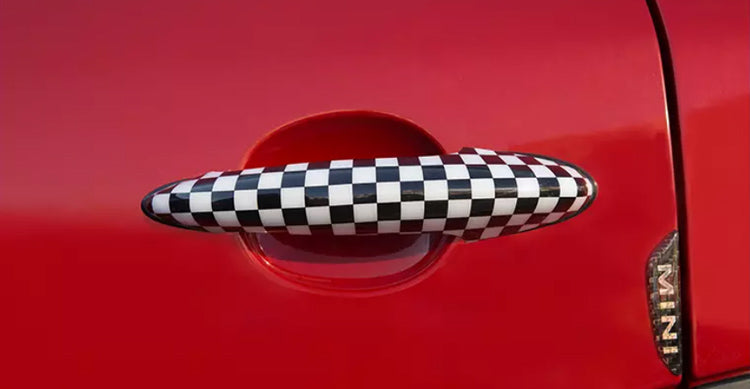 Couvre-poignée de porte à motif damier pour Mini Cooper R50 R52 R53 R55 R56