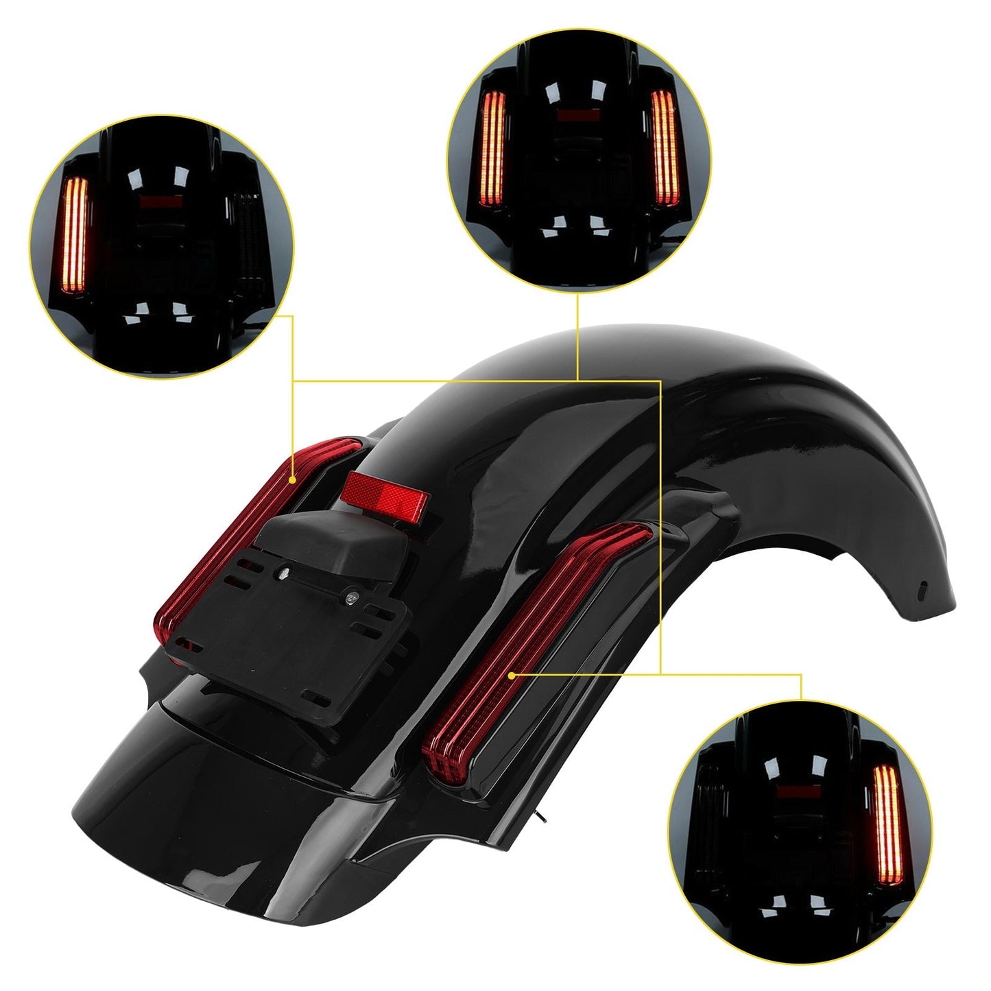 Guardabarros trasero compatible con Harley Street Glide Special FLHXS 14-20, Ultra Limited Low FLHTKL 15-20, Ultra FLTRU 16-20.