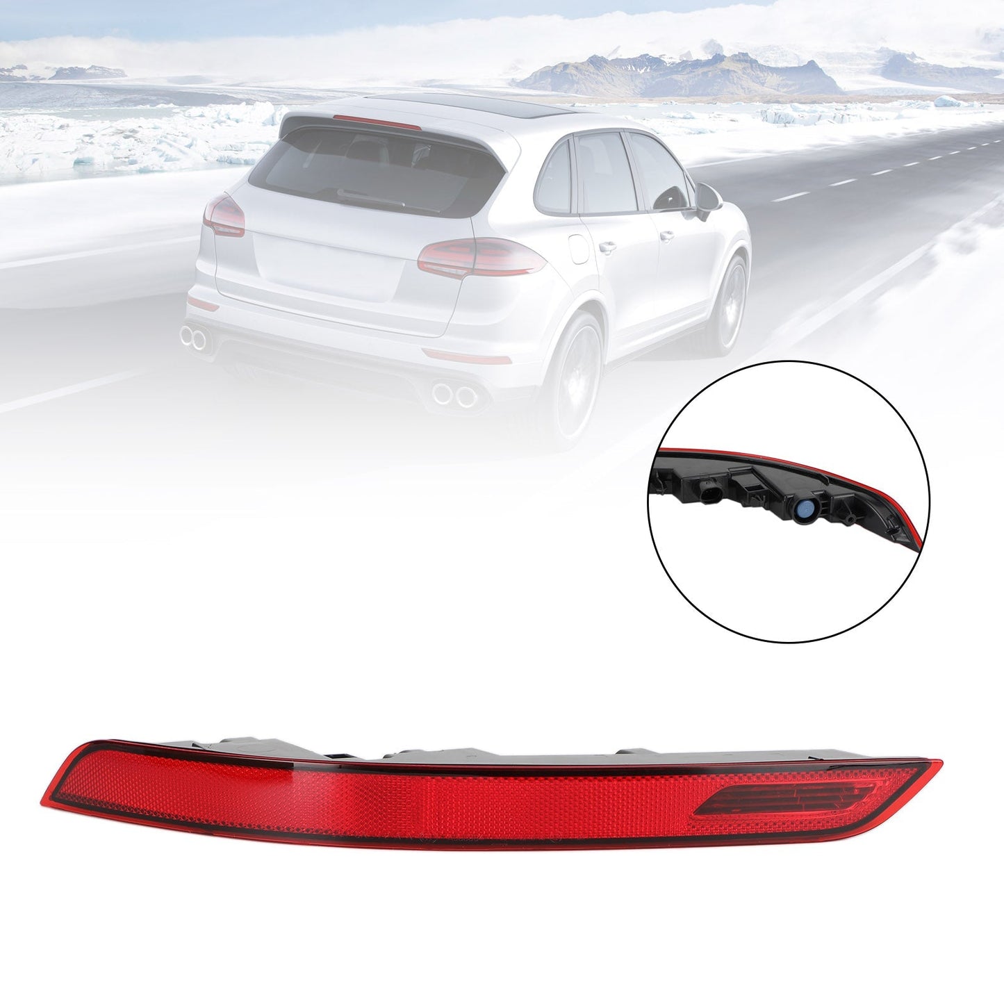 Réflecteur antibrouillard pour pare-chocs arrière Porsche Cayenne 2015-2017 95863110510/610